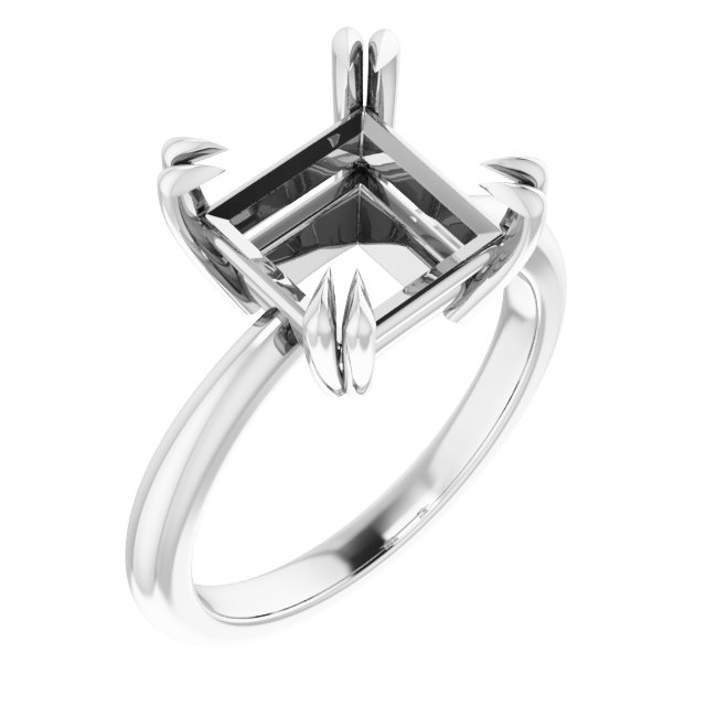 Double Claw-Prong Solitaire Ring