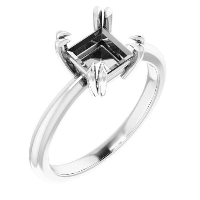 Double Claw-Prong Solitaire Ring