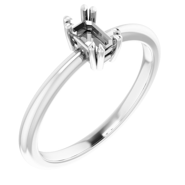 Double Claw-Prong Solitaire Ring