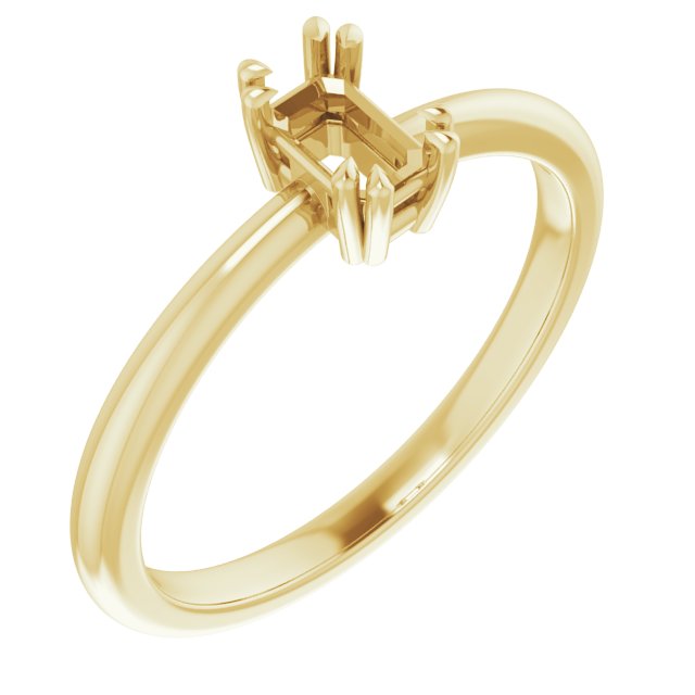 Double Claw-Prong Solitaire Ring