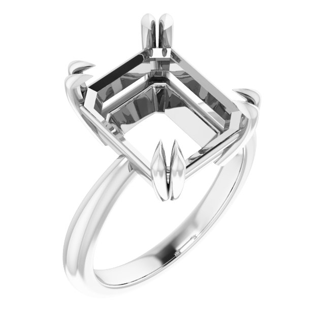 Double Claw-Prong Solitaire Ring