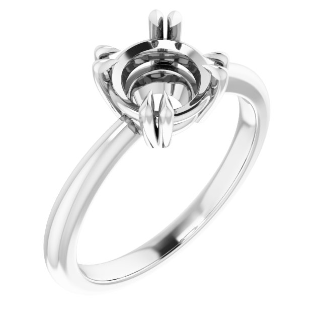 Double Claw-Prong Solitaire Ring