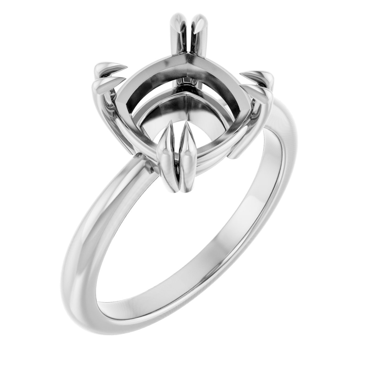 Double Claw-Prong Solitaire Ring
