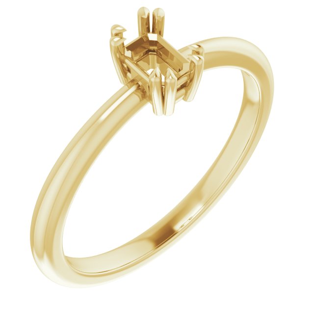 Double Claw-Prong Solitaire Ring
