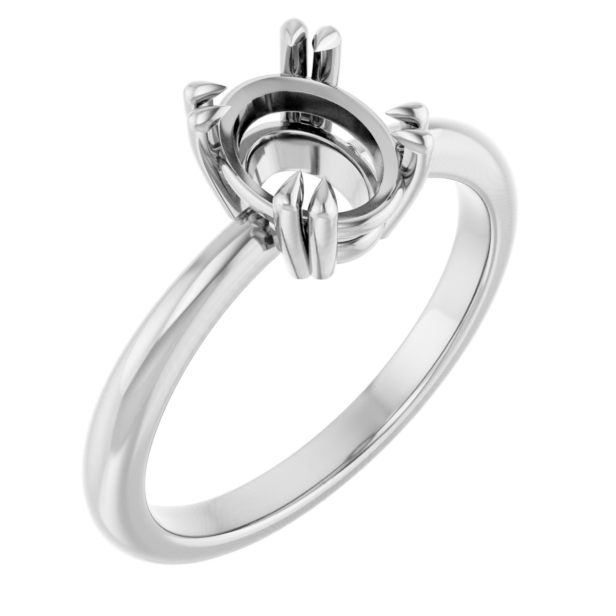 Double Claw-Prong Solitaire Ring