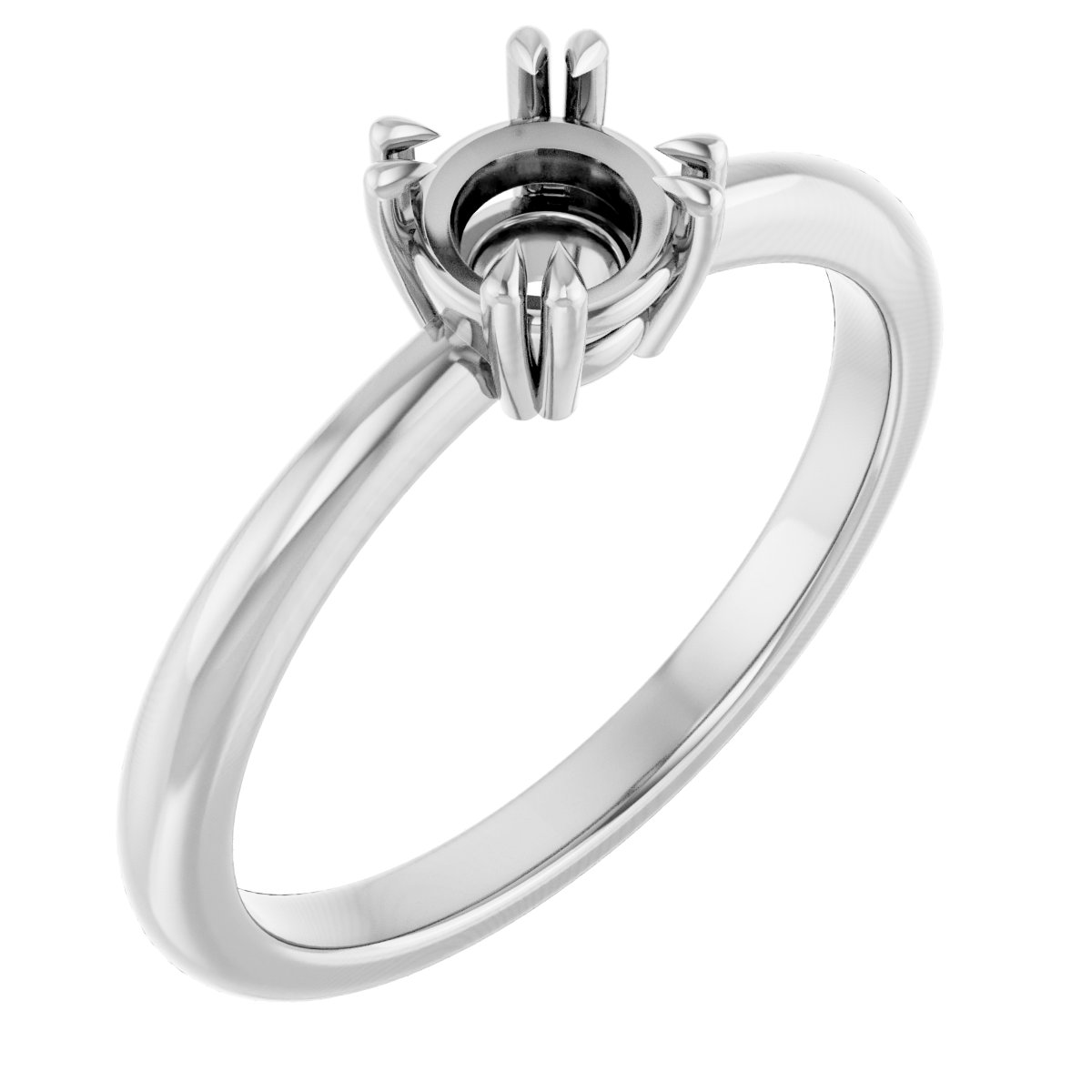 Double Claw-Prong Solitaire Ring