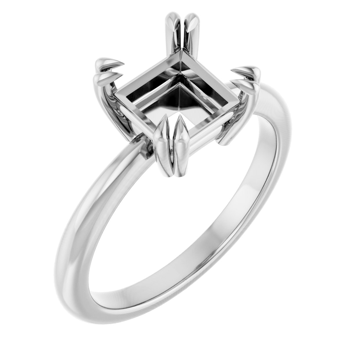 Double Claw-Prong Solitaire Ring