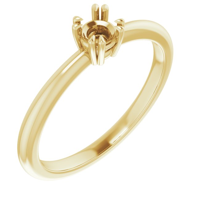 Double Claw-Prong Solitaire Ring