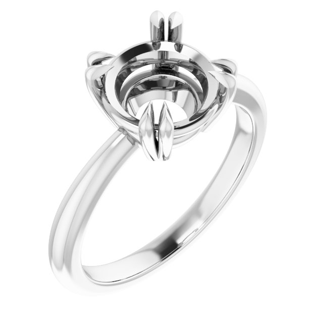 Double Claw-Prong Solitaire Ring
