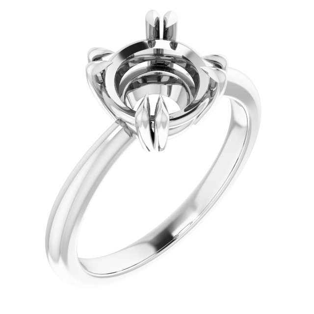 Double Claw-Prong Solitaire Ring