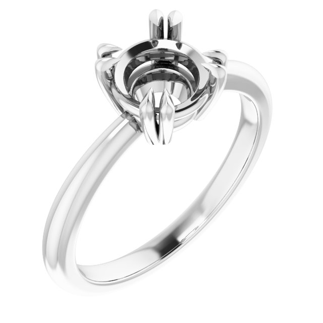 Double Claw-Prong Solitaire Ring