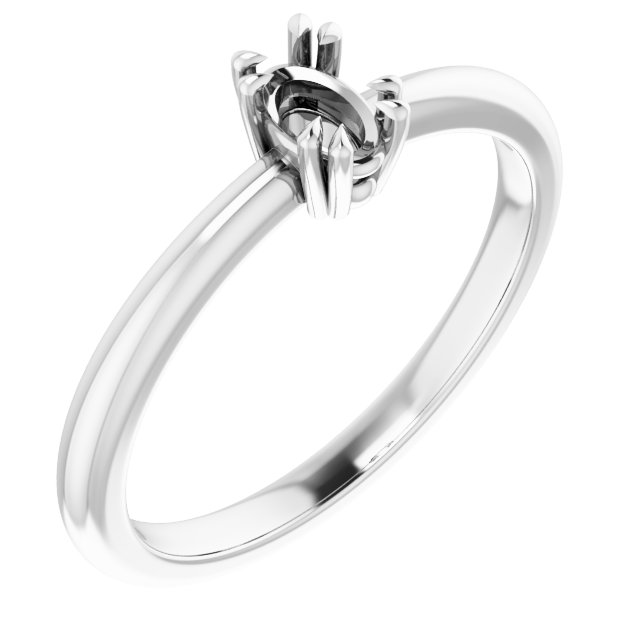 Double Claw-Prong Solitaire Ring