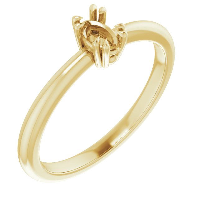 Double Claw-Prong Solitaire Ring