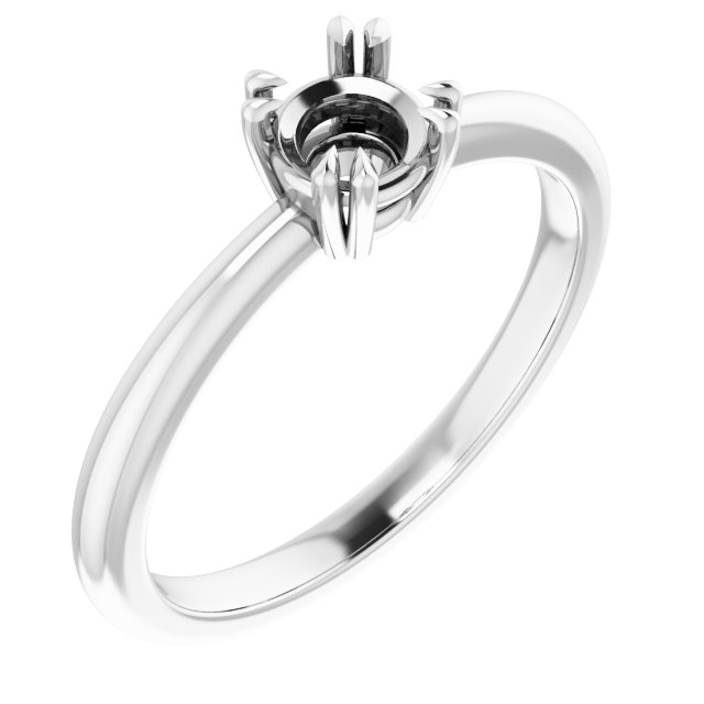 Double Claw-Prong Solitaire Ring