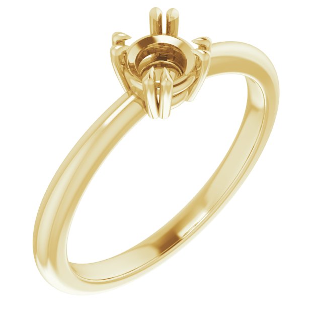 Double Claw-Prong Solitaire Ring