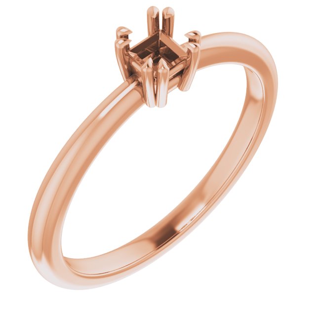 Double Claw-Prong Solitaire Ring