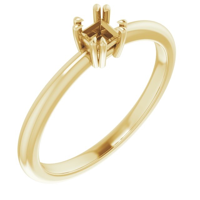 Double Claw-Prong Solitaire Ring