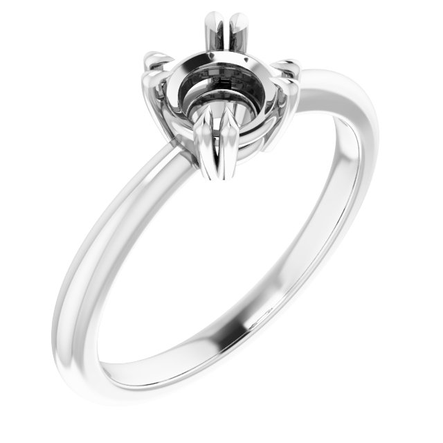 Double Claw-Prong Solitaire Ring