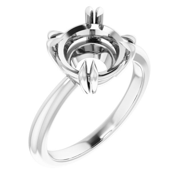 Double Claw-Prong Solitaire Ring