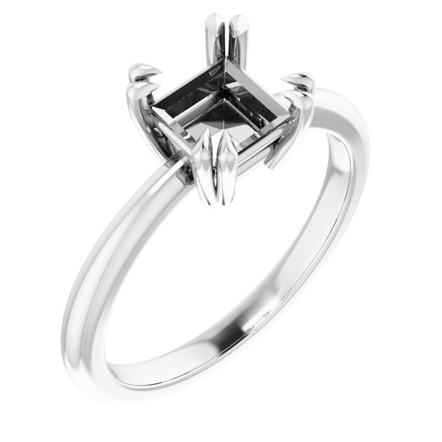 Double Claw-Prong Solitaire Ring