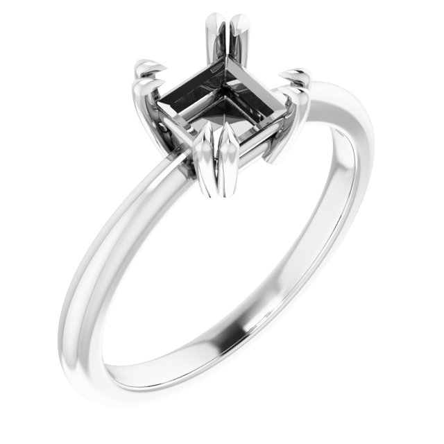 Double Claw-Prong Solitaire Ring