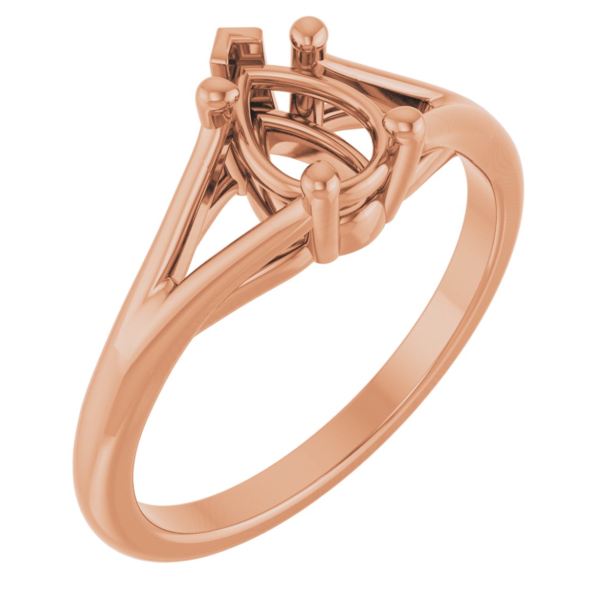 Solitaire Split-Shank Engagement Ring or Band