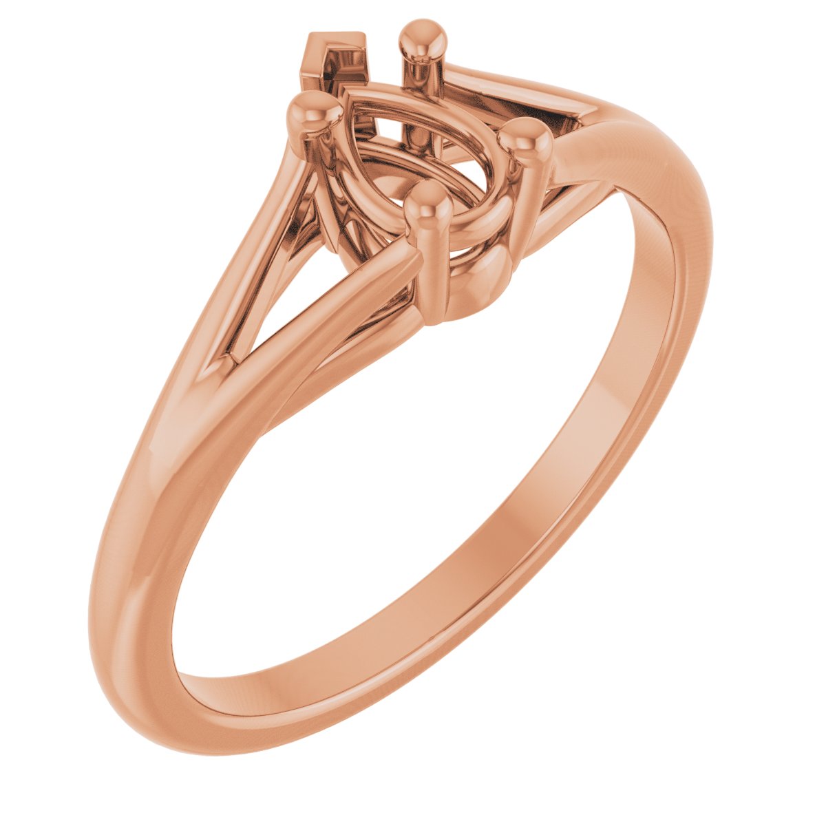 Solitaire Split-Shank Engagement Ring or Band