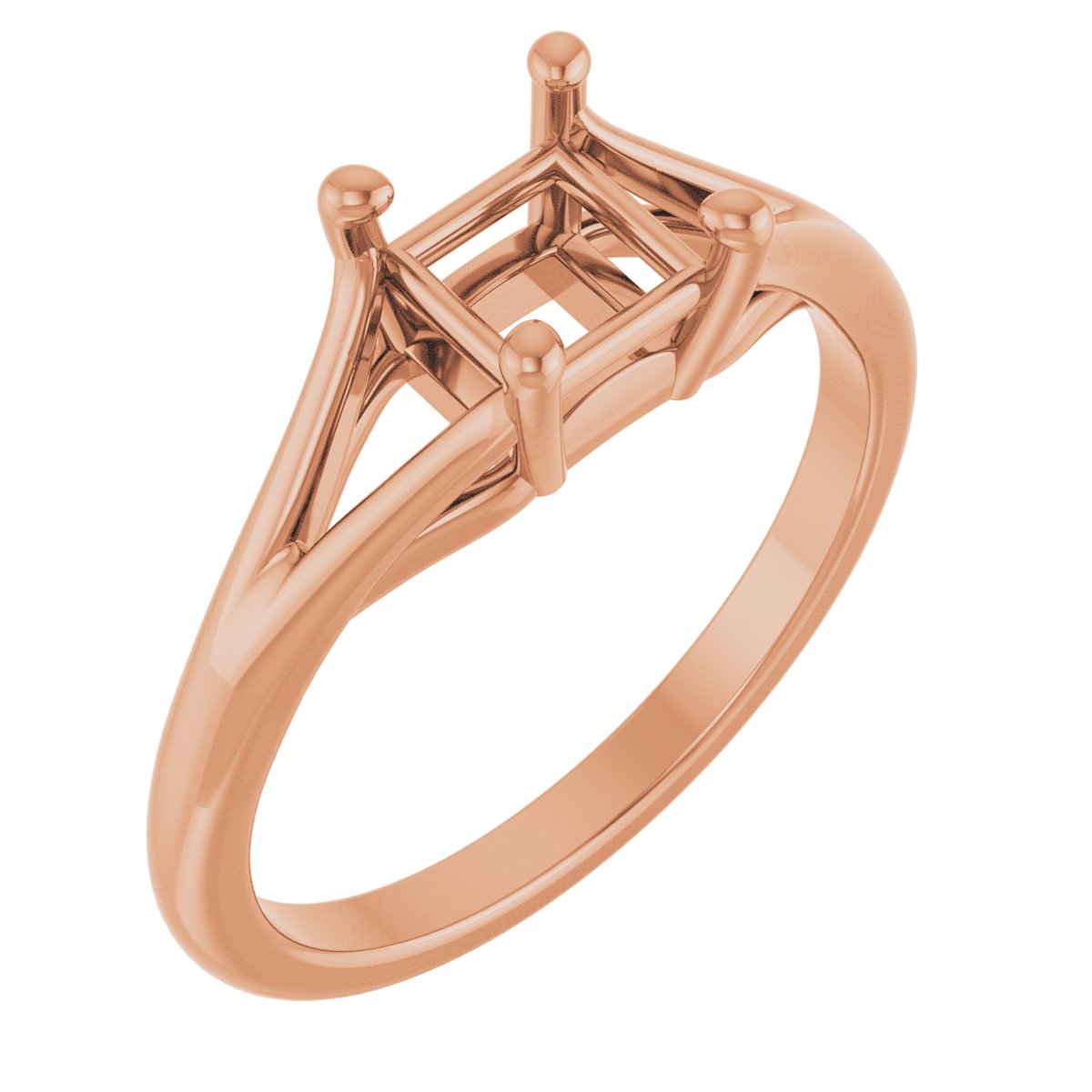 Solitaire Split-Shank Engagement Ring or Band
