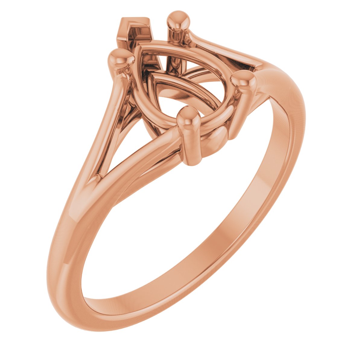 Solitaire Split-Shank Engagement Ring or Band