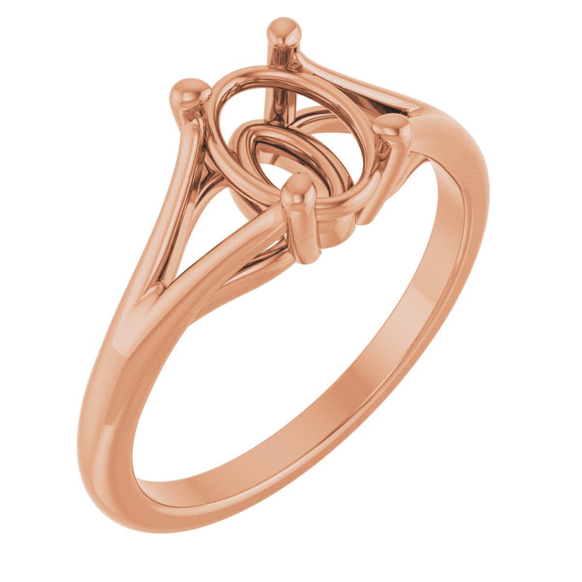 Solitaire Split-Shank Engagement Ring or Band