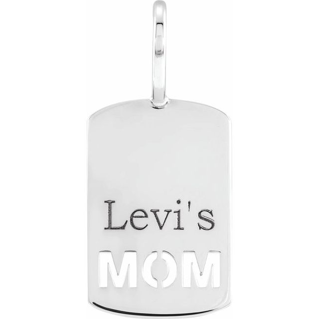 Sterling Silver Engravable Mom Charm/Pendant 
