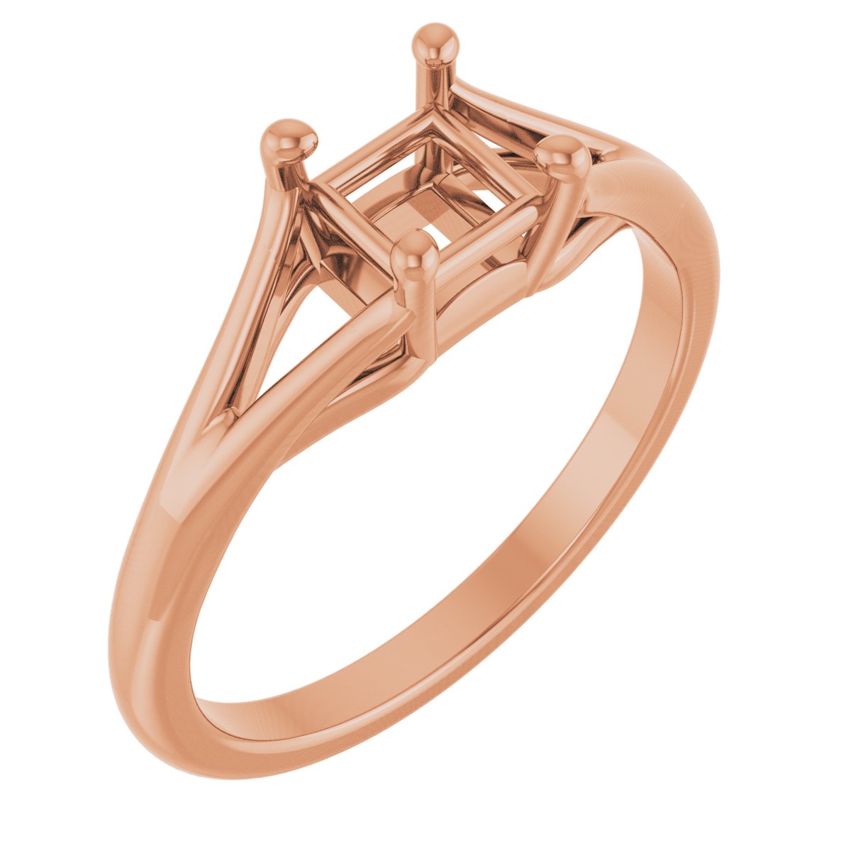 Solitaire Split-Shank Engagement Ring or Band