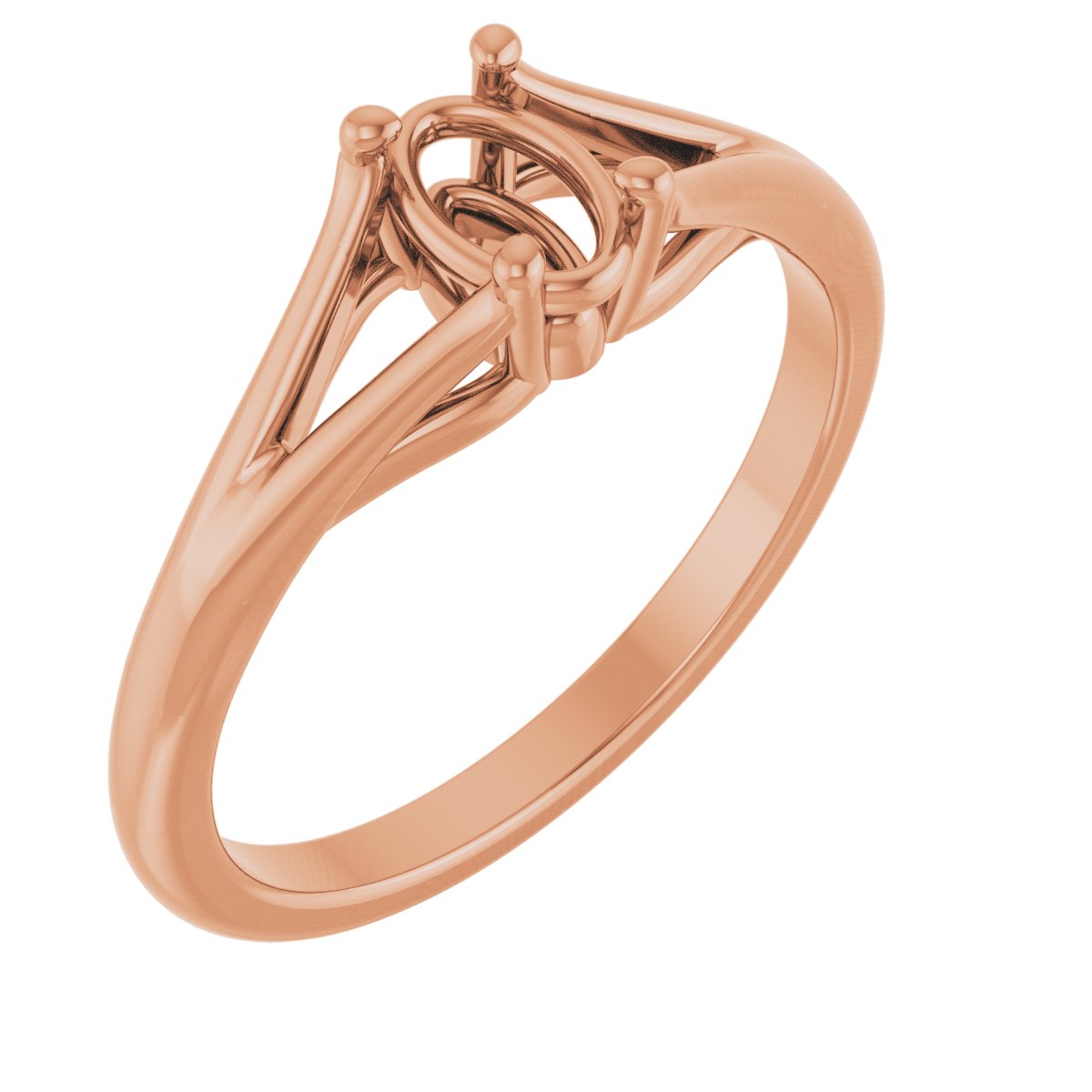 Solitaire Split-Shank Engagement Ring or Band