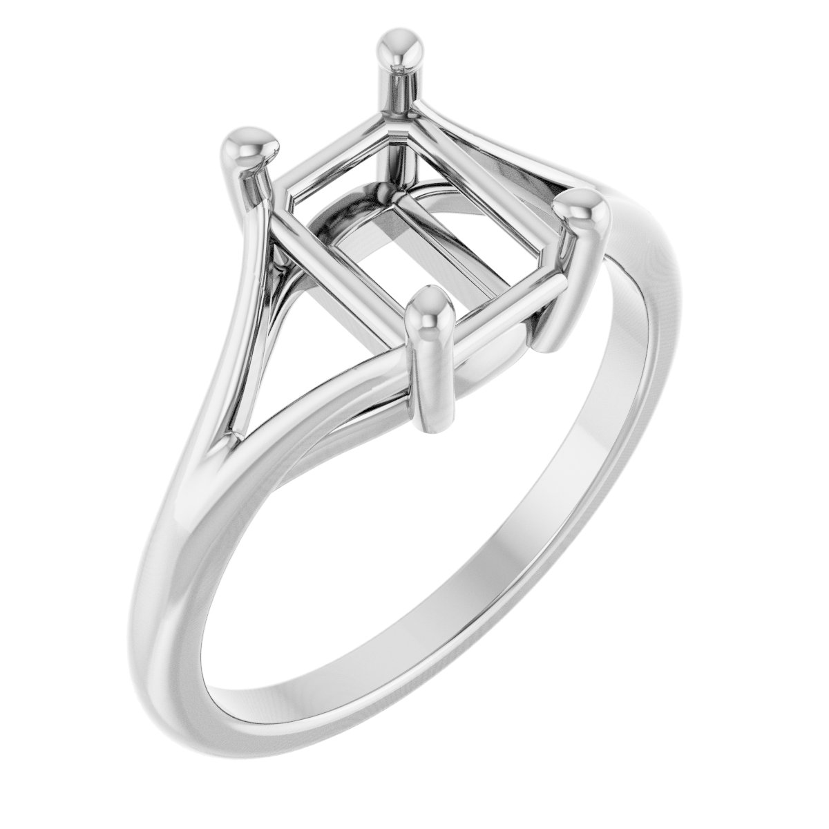 Solitaire Split-Shank Engagement Ring or Band
