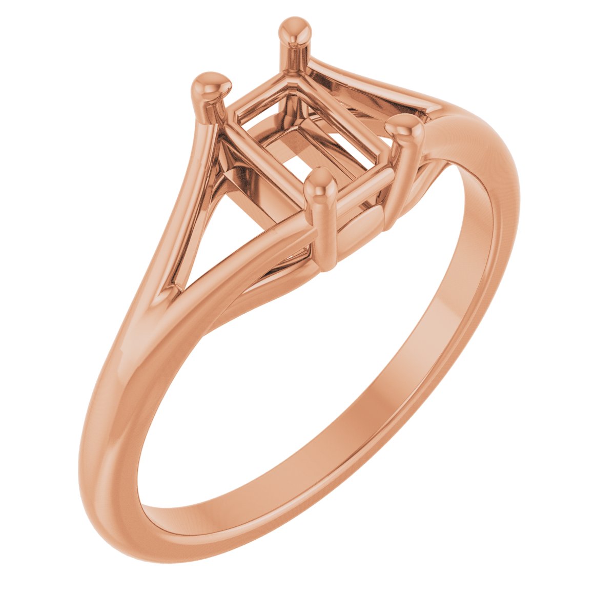 Solitaire Split-Shank Engagement Ring or Band