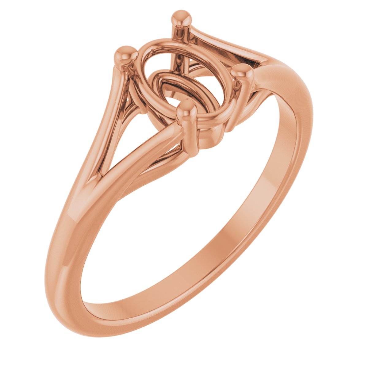Solitaire Split-Shank Engagement Ring or Band