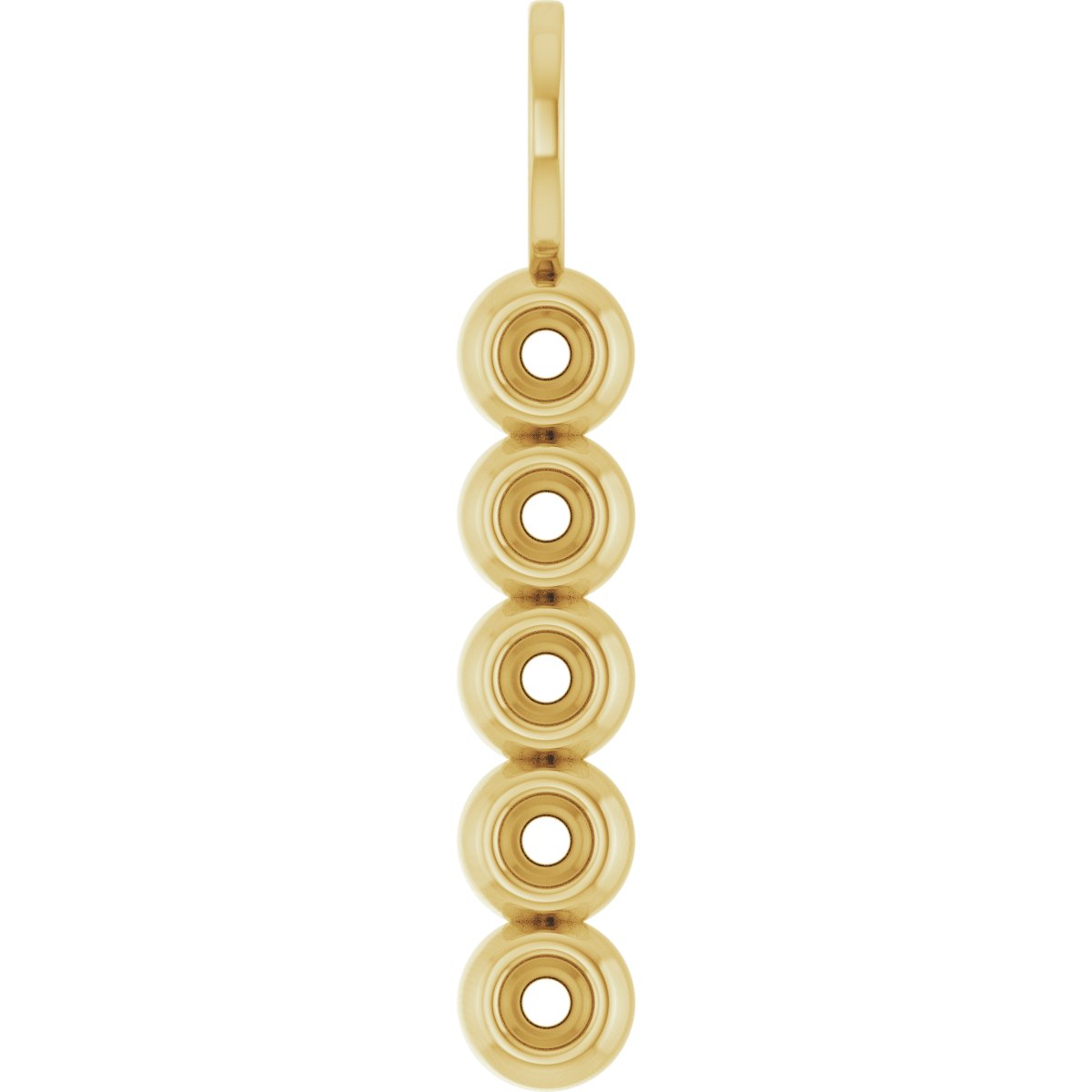 14K Yellow 5-Stone Family Bar Pendant Mounting