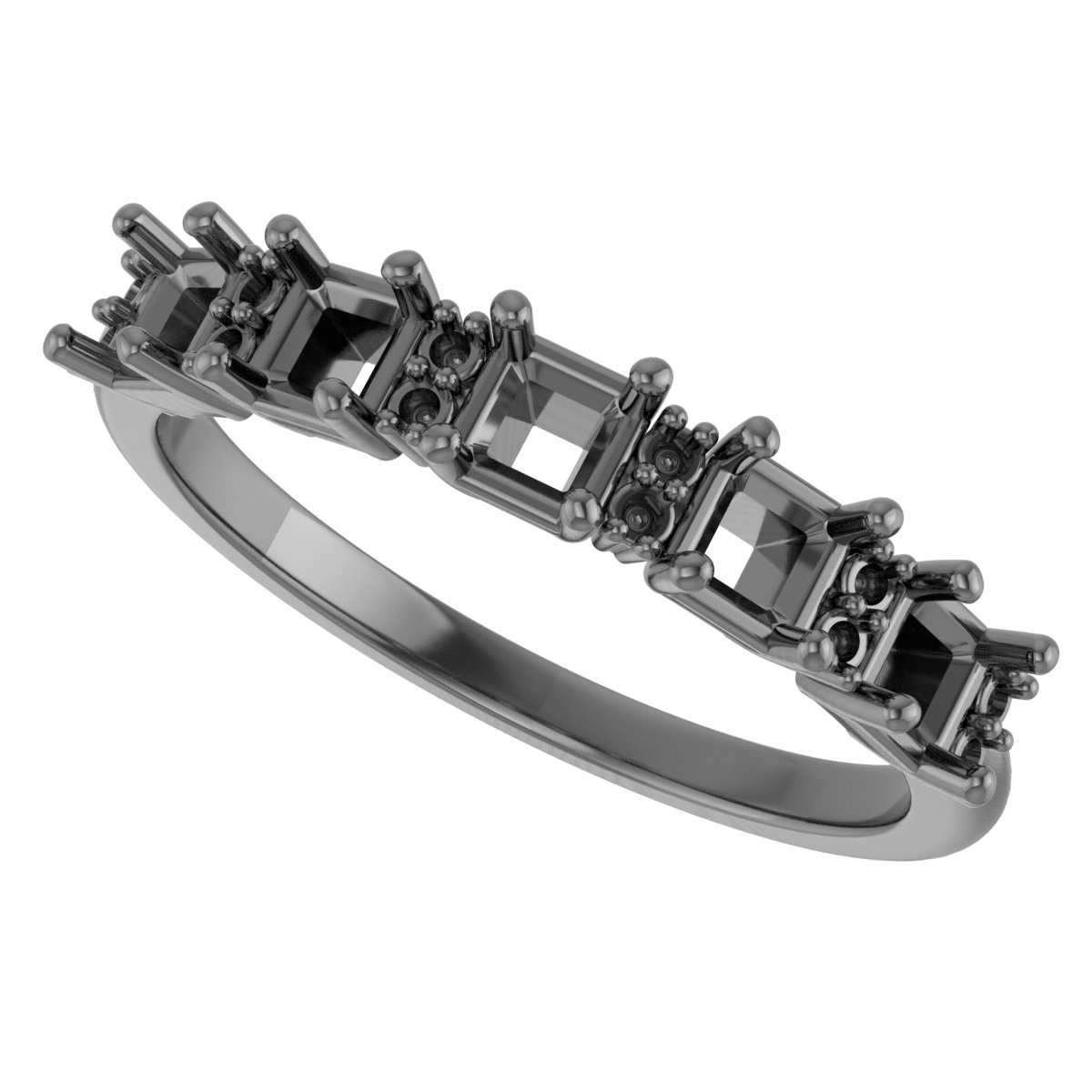 6x4 mm Oval Anniversary Band Mounting view 5