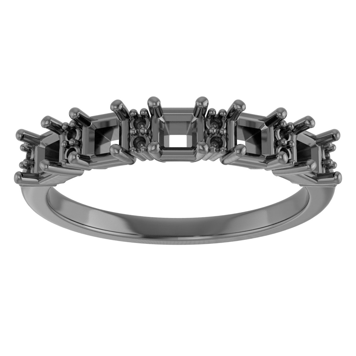 6x4 mm Oval Anniversary Band Mounting view 3