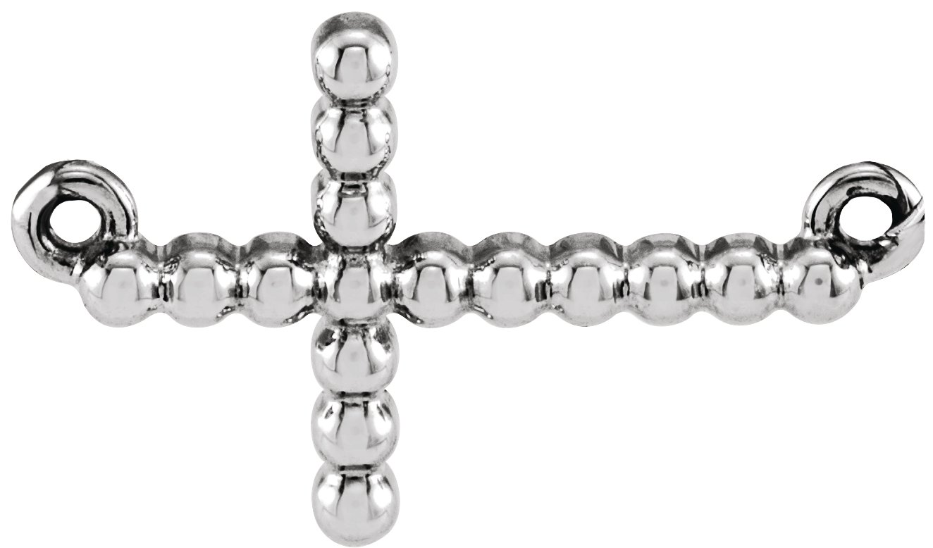 Beaded Sideways Cross Necklace or Center