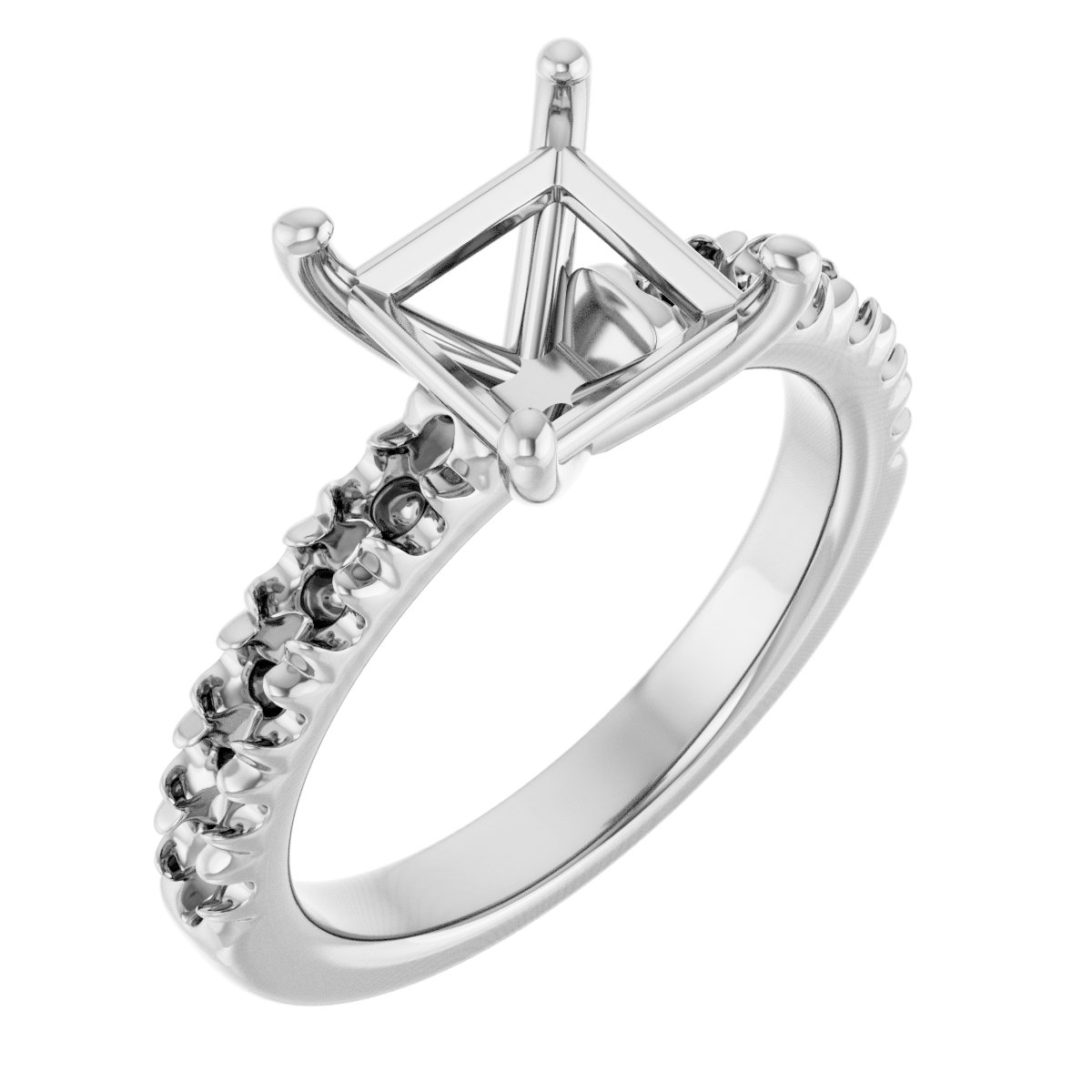 French-Set Engagement Ring