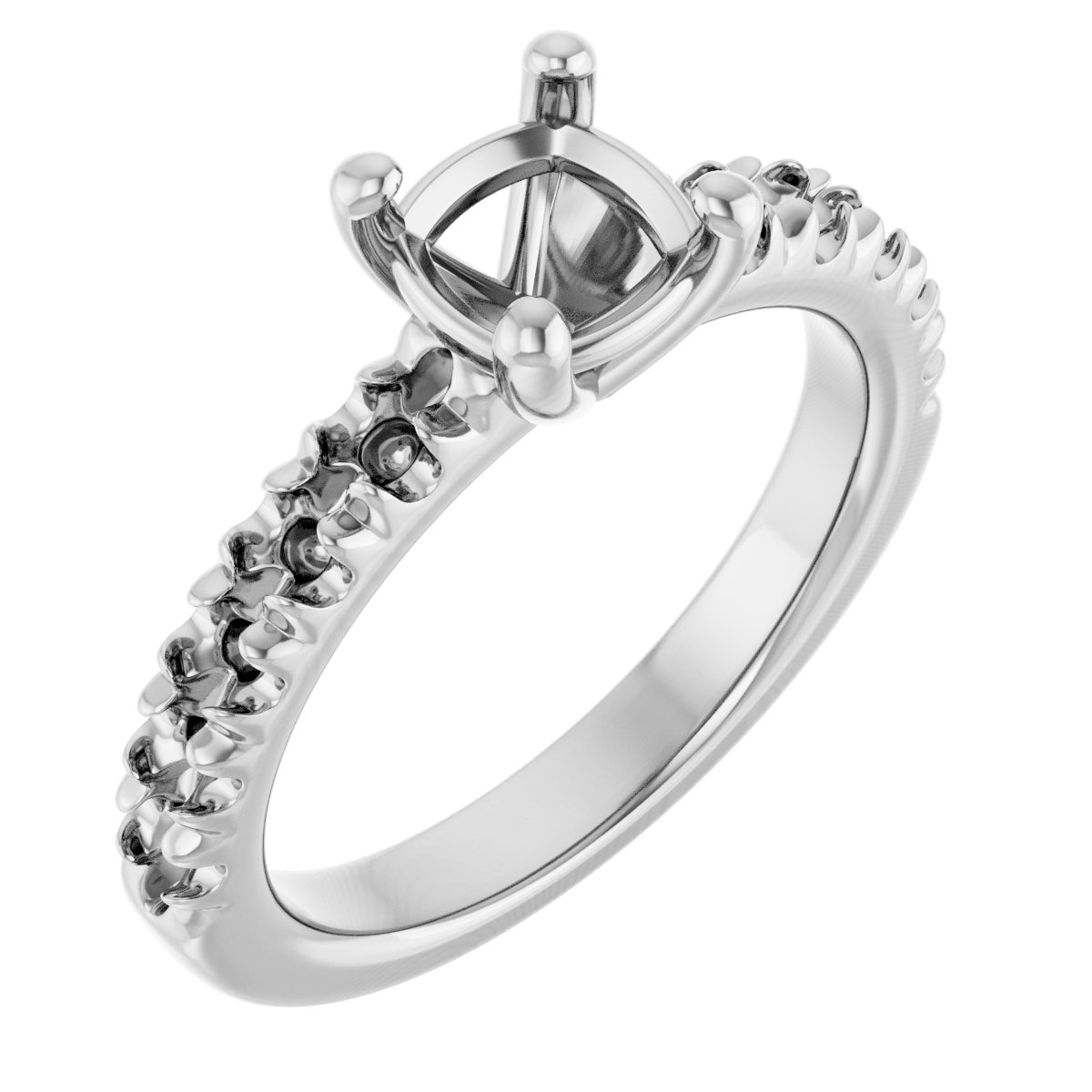 French-Set Engagement Ring