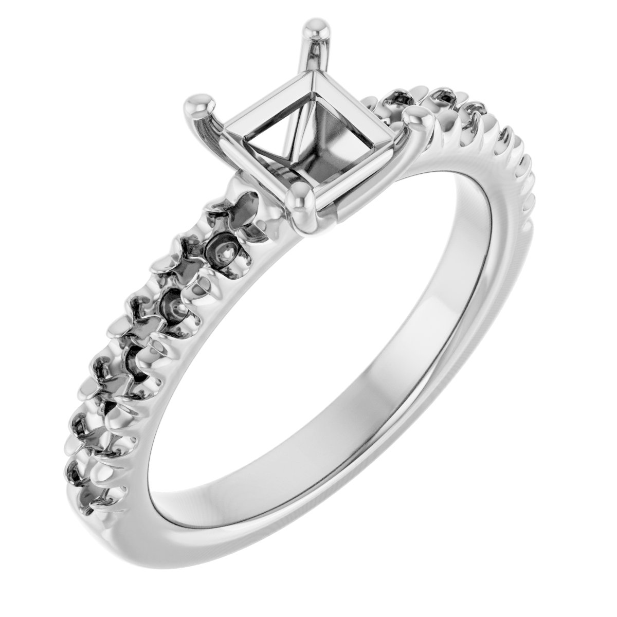 French-Set Engagement Ring