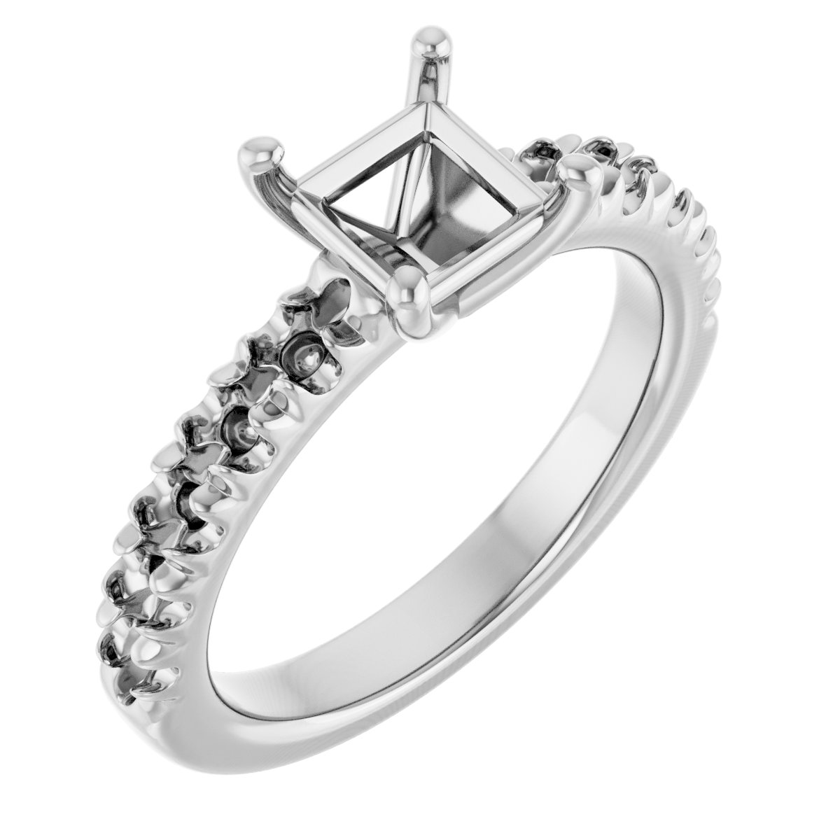 French-Set Engagement Ring