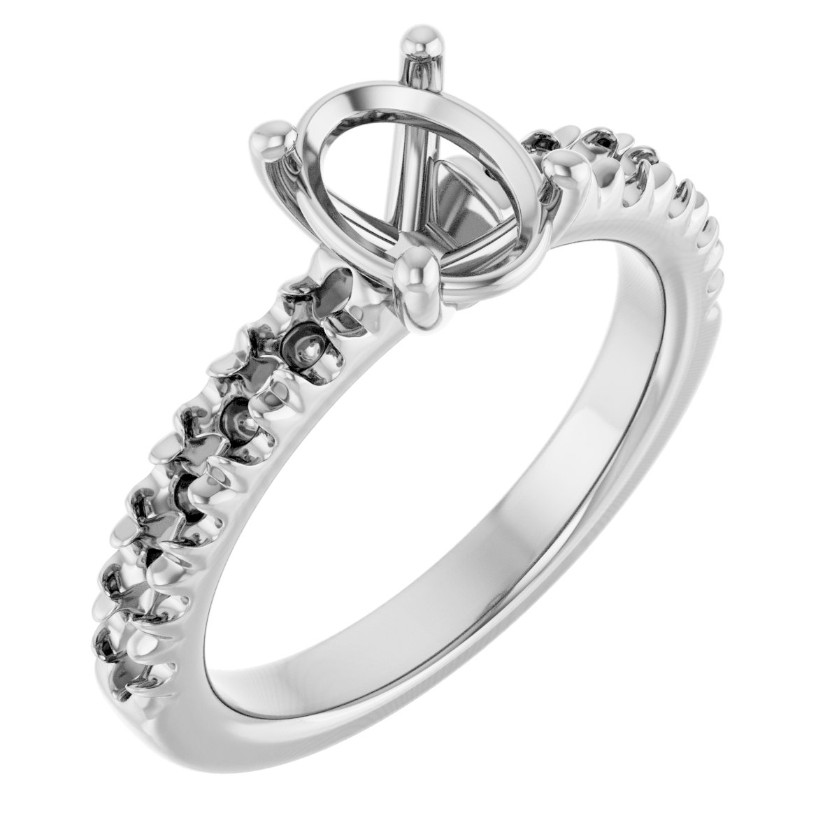 French-Set Engagement Ring