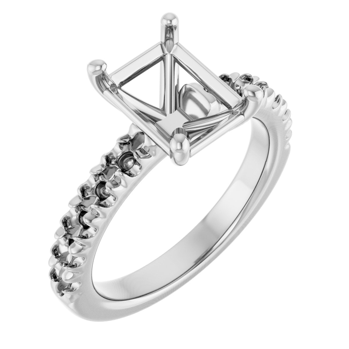 French-Set Engagement Ring