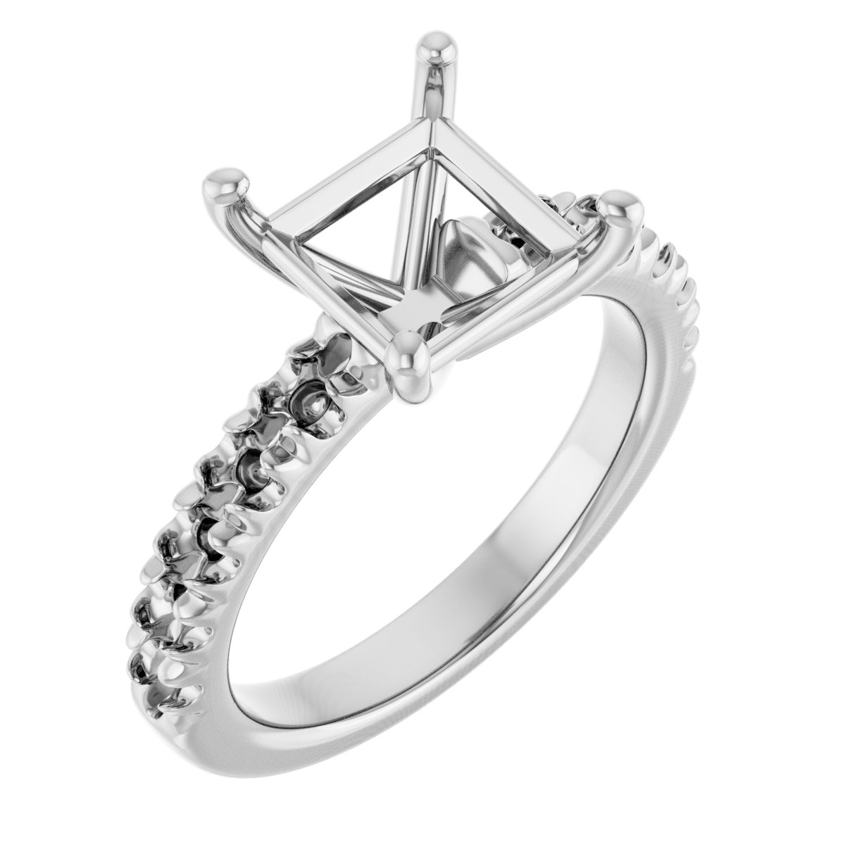 French-Set Engagement Ring