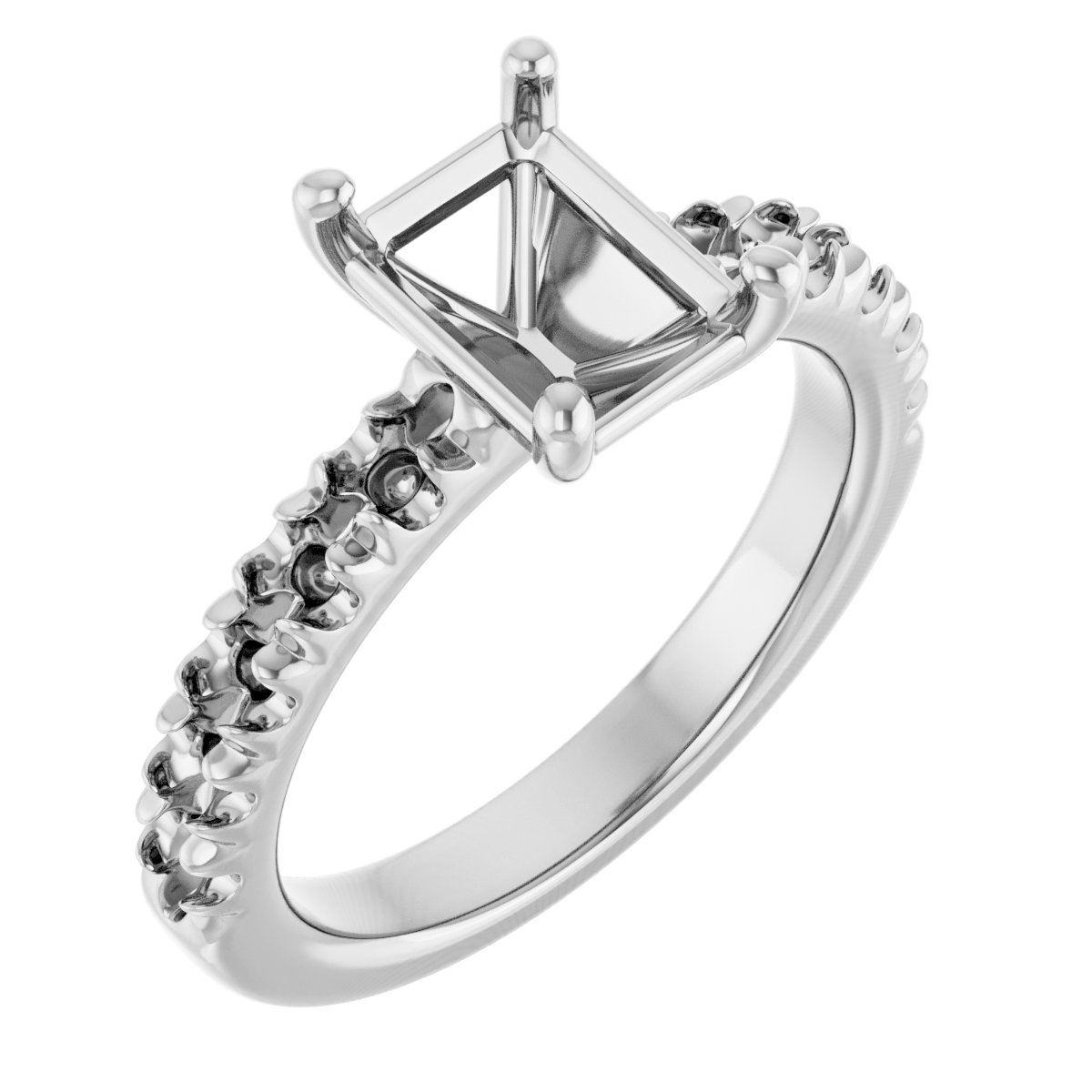 French-Set Engagement Ring