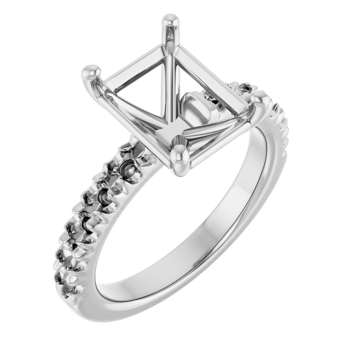 French-Set Engagement Ring