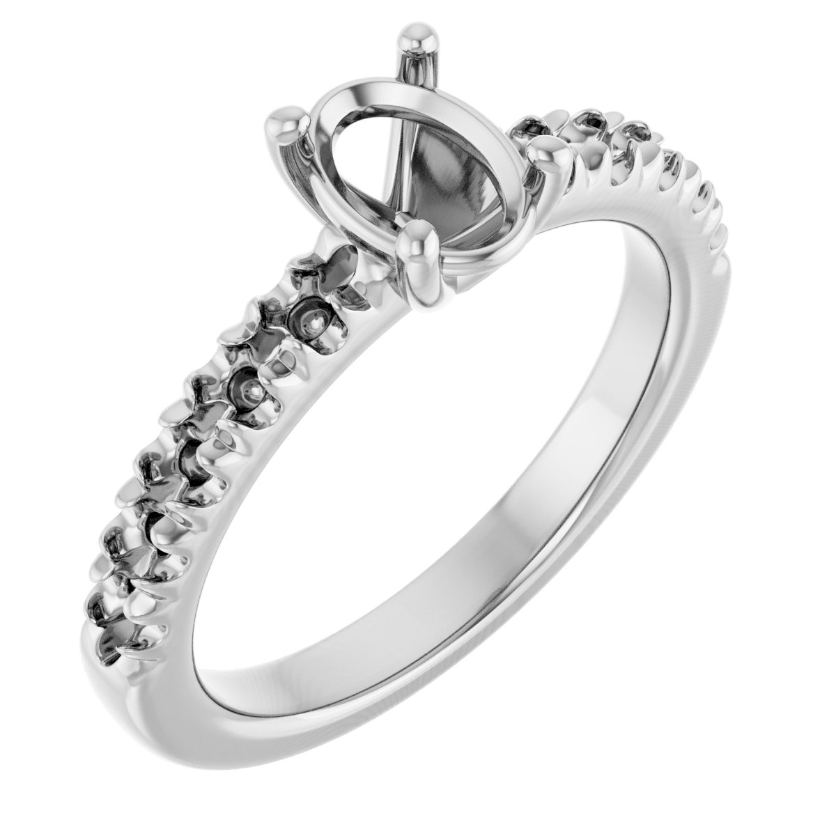French-Set Engagement Ring